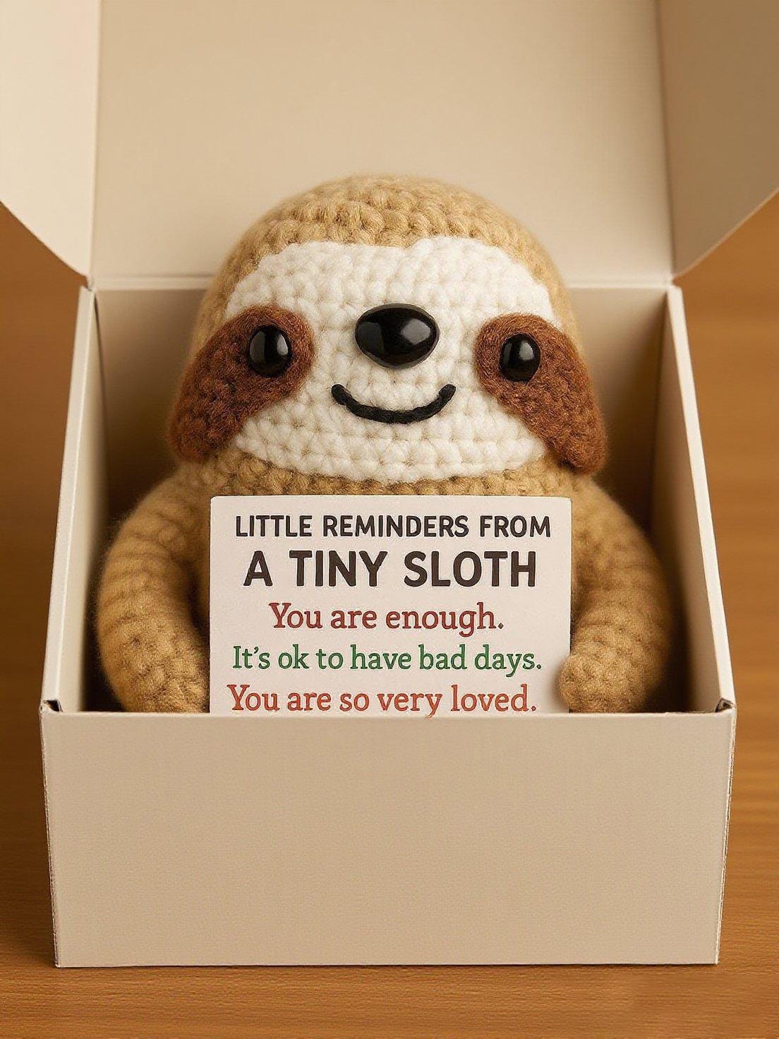 Emotional Support Crochet Sloth Plush, Cute Crochet Plush – Comfort Toy ...