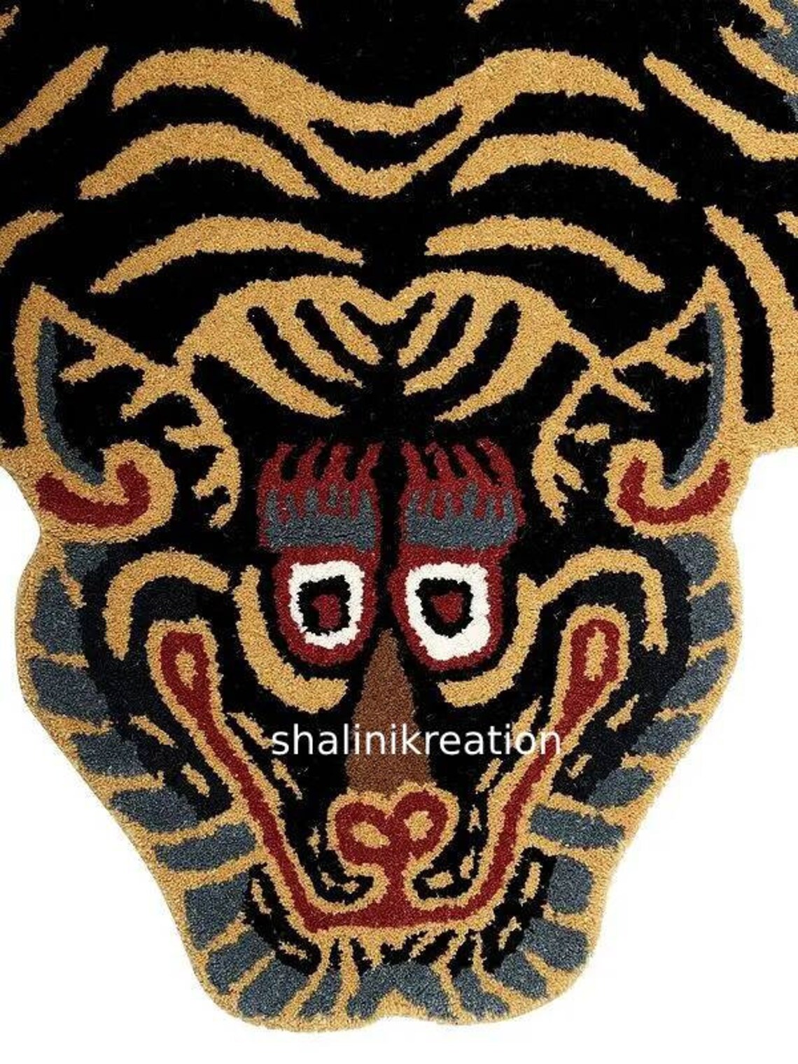 Hand Tufted Tibetan Tiger Rug Animal Skin Wall Hanging for Etsy