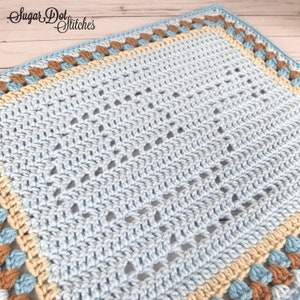Security Blanket / Lovey / Doll Blanket - Crochet - Helicopter Granny Square