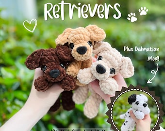 Retriever Puppies & Dalmatian Mod - Amigurumi Plushie Crochet Pattern