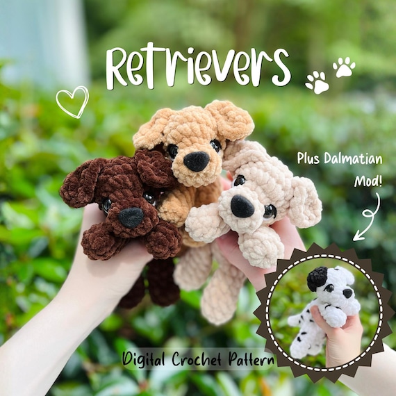 Retriever Puppies & Dalmatian Mod - Amigurumi Plushie Crochet Pattern