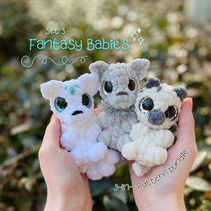 3-in-1 fantasiebabyset - gehaakte amigurumi-knuffels DIGITAAL PATROON