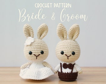 CROCHET PATTERN Bunnies Bride & Groom Wedding Couple