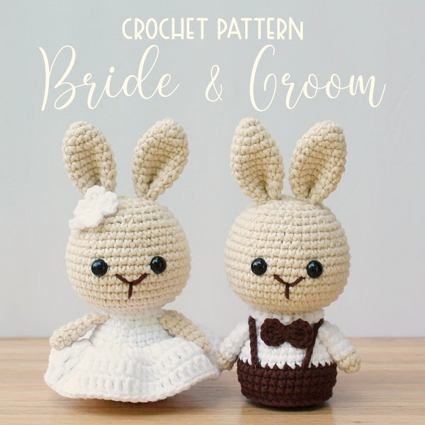 CROCHET PATTERN Bunnies Bride & Groom Wedding Couple