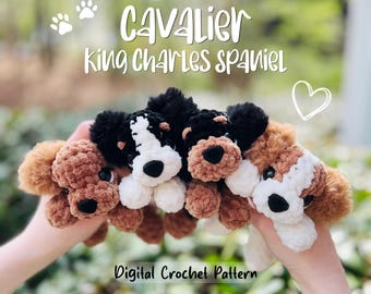 Cavalier King Charles Spaniel Puppies - Amigurumi Plushie Crochet Pattern