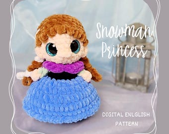 The Snowman Princess - DIGITAL PATTERN amigurumi plushie fairytale doll