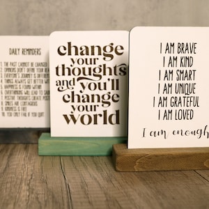 Positivity Mini Desk Signs | Inspirational Sign | Rustic Home Decor| Custom Sign | Office Decor| Shelf Sign | Handmade Wooden Home Decor