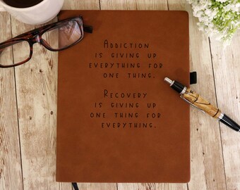 Personalized Engraved Journal | Customized Recovery Journal | Leatherette notebook | Personalized Gift | Prayer Journal