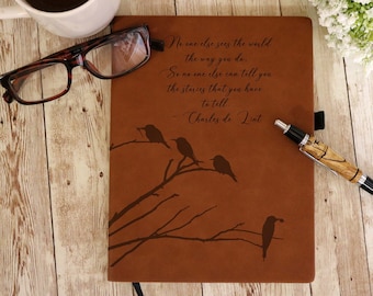 Tell Your Story EngravedJournal | Sobriety  Leatherette  Journal | Notebook | Recovery Gift | Bullet Journal | Unique Gift | Inspirational