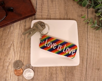 Pride Rainbow  Keychain| Gay Pride Handmade Acrylic Keyring | Custom Keychain | Customized Gift | Pride Month | LGBTQ Keychain | Pride Flag