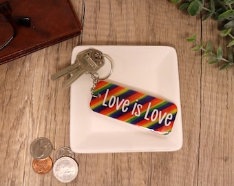 Pride LGBTQ Keychain| Gay Pride Handmade Acrylic Keyring | Custom Keychain | Customized Gift | Pride Month | Rainbow Keychain | Pride Flag