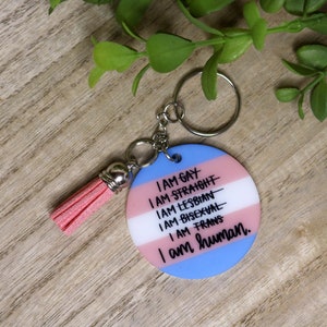 Transgender Pride Flag Keychain| Acrylic Handmade Keychain| Transgender Gift| LGBTQ Gift| Trans Pride| LGBTQ Pride| Transgender Keychain
