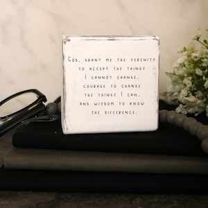 Custom Bible Scripture Mini Wood Block Sign| Rustic Home Decor| Bible Verse Decor| Office Decor| Religious Shelf Sign| Handmade Wooden Decor