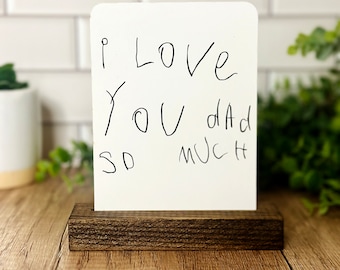 Child's Handwriting Custom Sign | Personalized Handmade Engraved Sign | Mother's Day Gift | Rustic Home Decor| Gift for Her