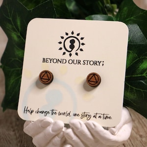 Wooden AA Sobriety Earrings | Handmade Recovery Jewelry | Sobriety Gift | Alcoholics Anonymous