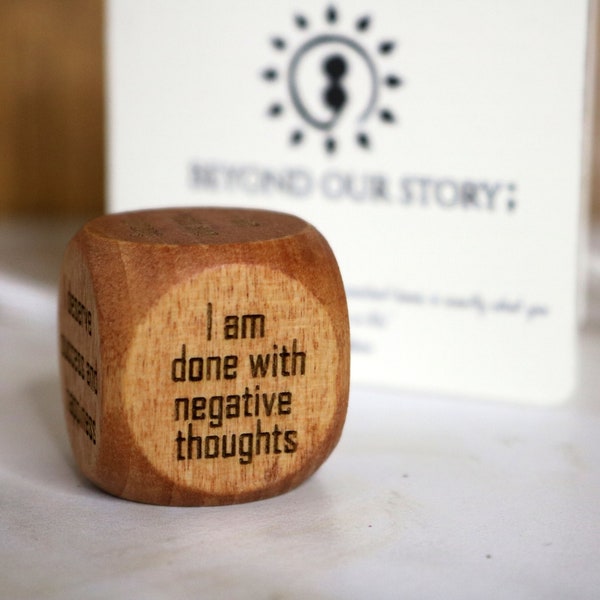 Positive Affirmation Handmade Wooden Dice| Positivity Handmade Gift| Mental health awareness| Gift for her| Gift for Him| Recovery gift|