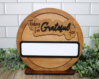 Gratitude Wooden Sign| Grateful sign with whiteboard| WoodenThankful board| Handmade Home Decor