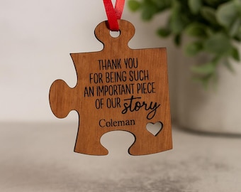 Personalized Puzzle Piece Ornament | Wooden Christmas Gift