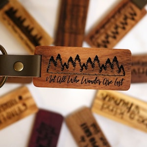 Not all who wander are lost Wooden Engraved Key chain| Laser engraved Key chain| Key ring| Sobriety Gift| Mental health awareness