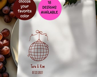 Gepersonaliseerde servetten discoballen: gepersonaliseerd decor voor dansfeest