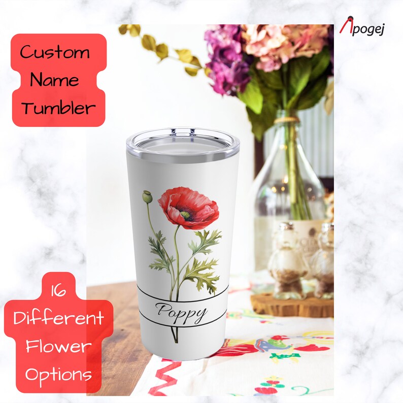 Watercolor Daffodil Personalized Tumbler 20oz, Travel Tumbler