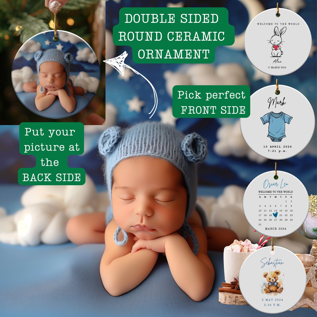 Baby First Ornament, Custom Picture Ornament, Baby Keepsake Gift