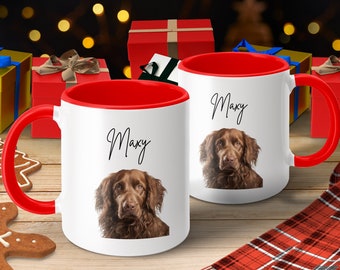 Personalized Dog Photo Mug: Custom Pet Portrait Enamel Mug