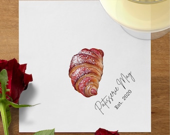 Französische Croissant Servietten Set Luncheon Servietten Getränke Servietten Dessert Themed Party Decor Französische Bäckerei inspiriert Papierservietten Benutzerdefinierte Serviette
