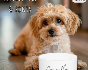 Personalized Ceramic Pet Bowl: Custom Dog/Cat Name Bowl