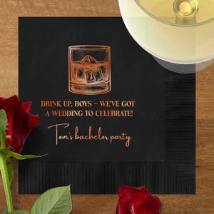 Bicchieri da whisky personalizzati, tovaglioli in lamina, regalo per addio al celibato, regalo per sposo e testimoni dello sposo, decorazioni per feste personalizzate, regalo per addio al celibato, tovaglioli