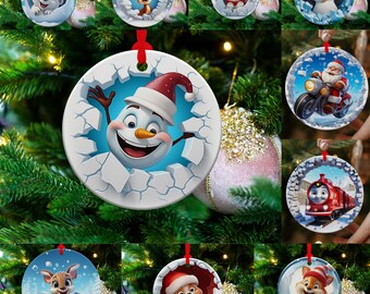 Christmas Ornament Sublimation PNG Bundle, 3D Break Through Designs (Digital Download)