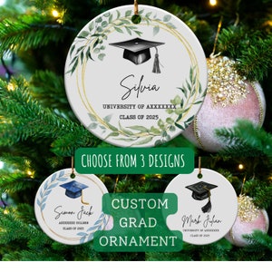 Custom Graduation Ornament, Keepsake Gift, Class of 2025