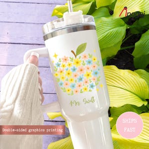Personalized Apple Teacher Tumbler: 40oz Stainless Steel Gift