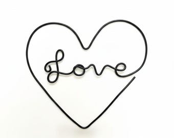 Love Heart Wire Art | Minimalist Metal Heart Decor | Romantic Anniversary Gift | Valentine's Day Present