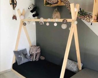 Hausbett *TIPI* Kinderbett mit Lattenrost ,Bodenbett, Kinderbett, Bodenbett, Lit au sol, Kinderbett, Montessori