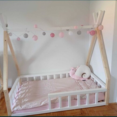 Cot With Slatted Frame and Fall Protection Floor Bed Floor Etsy UK