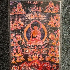 Handgemachte tragbare AAA Thangka Karte, kleine tibetische buddhistische Kunst, Symbol für Tantrismus, Himalaya Kunst