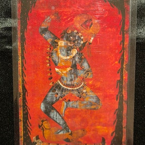 Handgemachte tragbare Tangut westliche Xia Tantraismus Dakinis Thangka Karte, kleine tibetisch-buddhistische Kunst, Tantrismus-Symbol, Himalaya-Kunst