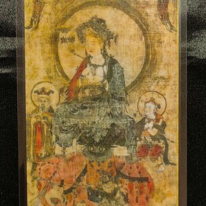 Handgemachte tragbare Tangut-Western Xia Tantraismus Bodhisattva Thangka Karte, kleine tibetisch-buddhistische Kunst, Tantrismus-Symbol, Himalaya-Kunst