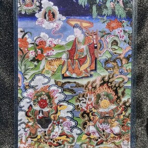 Handgemachte tragbare Dhamadala Thangka Karte, kleine tibetische buddhistische Kunst, Tantrismus Symbol, Bodhisattva Malerei, Himalaya Kunst