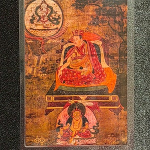 Handgemachte tragbare AAA Thangka Karte, kleine tibetische buddhistische Kunst, Symbol für Tantrismus, Himalaya Kunst