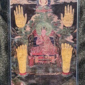Handgemachte tragbare Vajrakilaya Thangka Karte, kleine tibetische buddhistische Kunst, Tantrismus Symbol, Bodhisattva Malerei, Himalaya Kunst