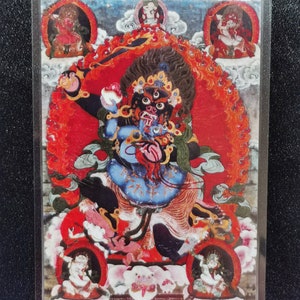 Handgemachte tragbare AAA Thangka Karte, kleine tibetische buddhistische Kunst, Symbol für Tantrismus, Himalaya Kunst