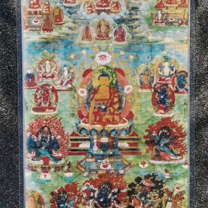 Handgemachte tragbare Sakyamuni Buddha Thangka Karte, kleine tibetische buddhistische Kunst, Tantrismus Symbol, Bodhisattva Malerei, Himalaya Kunst