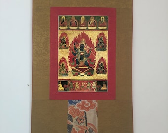 Toprated Handmade Acala,Tibetan Thangka Art, Silk Brocade,Tibetan Buddhist Tapestry Wall Hanging,Himalayan Art