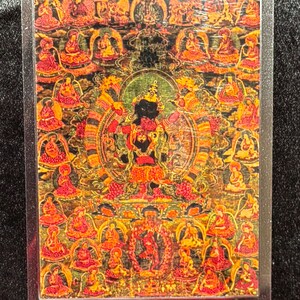 Handgemachte tragbare AAA Thangka Karte, kleine tibetische buddhistische Kunst, Symbol für Tantrismus, Himalaya Kunst