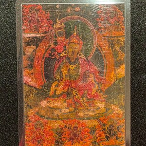 Handgemachte tragbare AAA Thangka Karte, kleine tibetische buddhistische Kunst, Symbol für Tantrismus, Himalaya Kunst