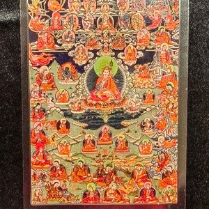 Handgemachte tragbare AAA Thangka Karte, kleine tibetische buddhistische Kunst, Symbol für Tantrismus, Himalaya Kunst