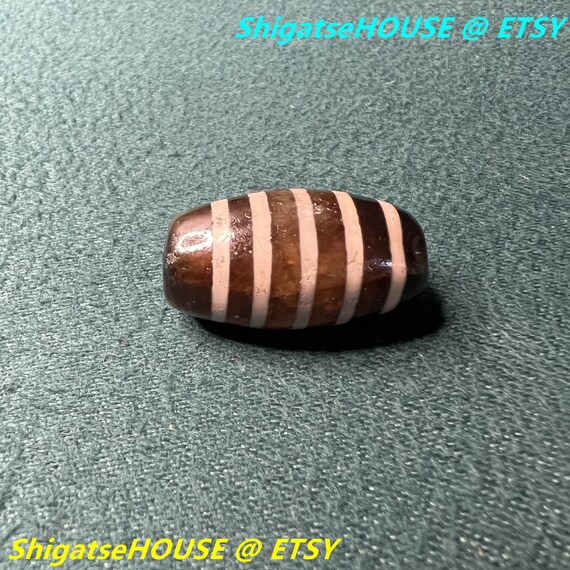 Original Barel Type Nepali Stripes Dzi Bead Tibetan C Gem Original barel type nepali stripes dzi bead tibetan c gem
