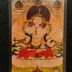 Handgemachte tragbare AAA Thangka Karte, kleine tibetische buddhistische Kunst, Symbol für Tantrismus, Himalaya Kunst
